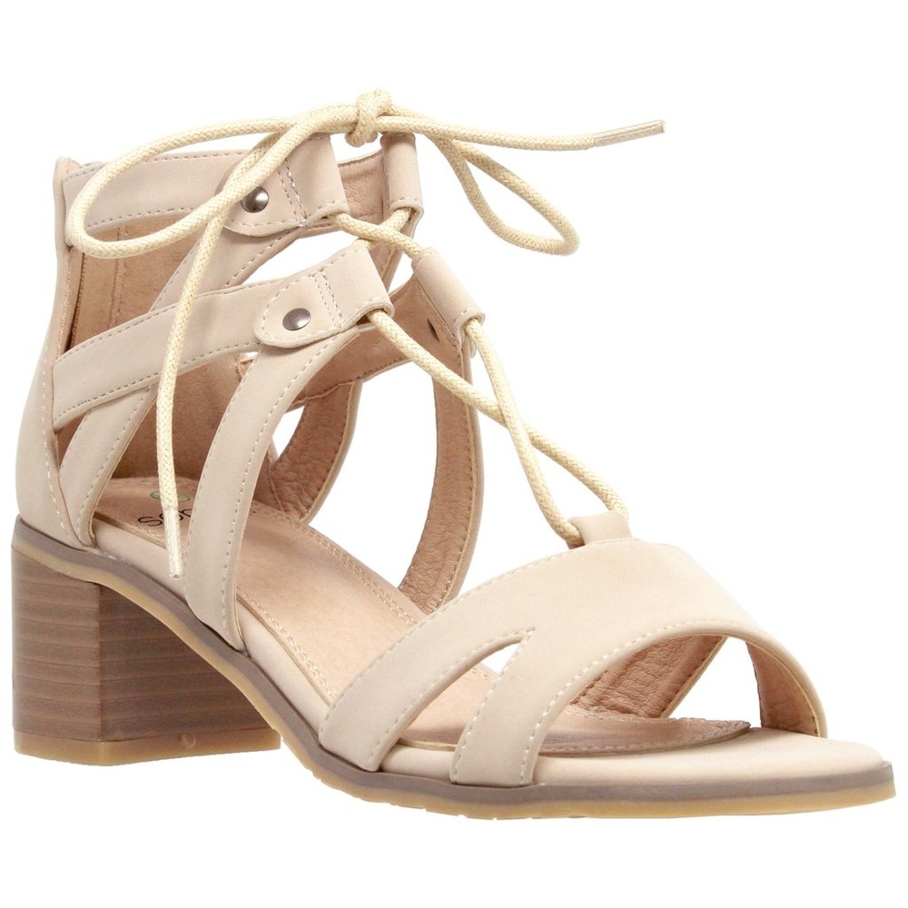 WOMEN LACE UP BLOCK HEEL SANDAL SOBEYO RAM-03TPE